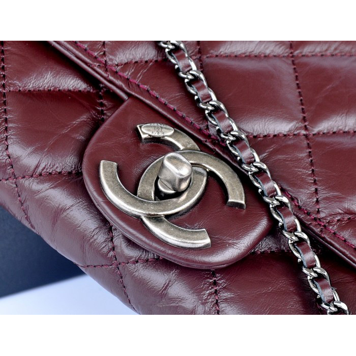 2014 Chanel Classic Flap Bags Original Leather A91108 Burgundy