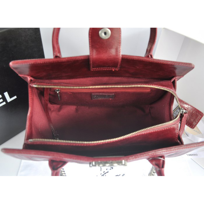 2014 Chanel Classic Original Leather shoulder and Two Handle Bag A66385 Claret