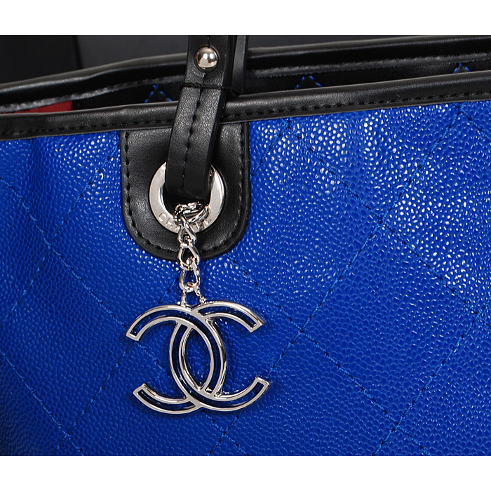 2014 Chanel Classic Shopping Bag Caviar leather A6868 in Royalblue