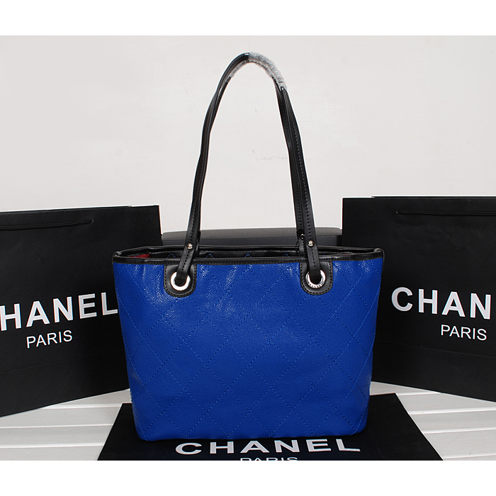 2014 Chanel Classic Shopping Bag Caviar leather A6868 in Royalblue