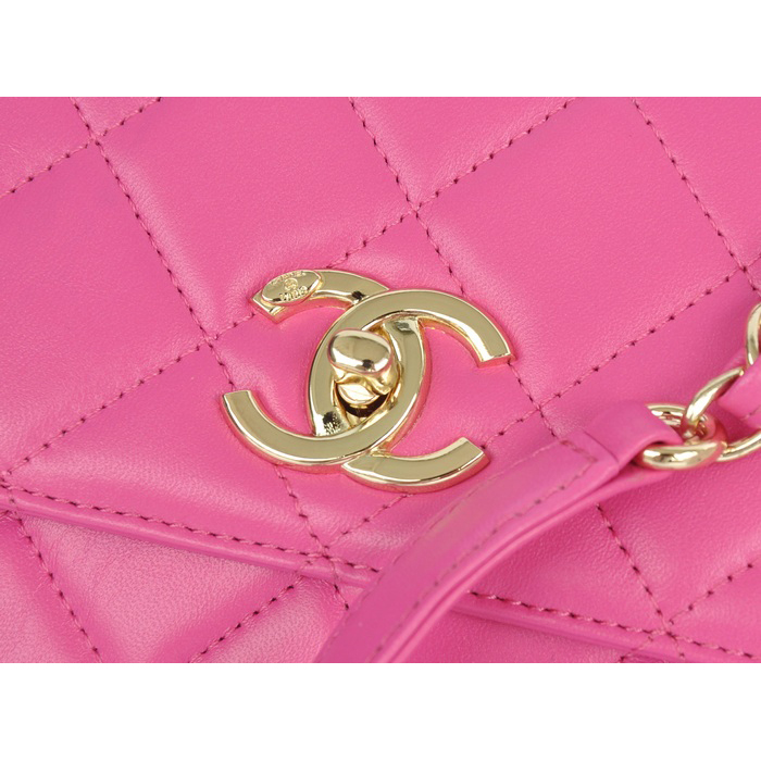 2014 Chanel Classic Top Handle Bag Original Sheepskin Leather A92236 Rose