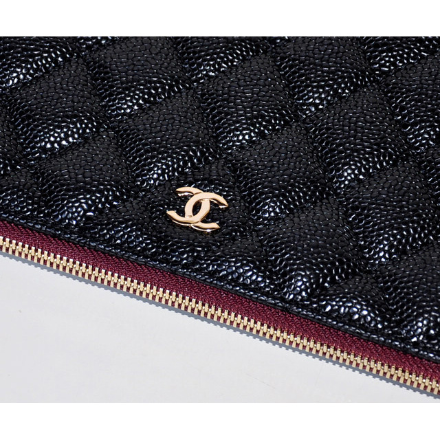 2014 Chanel Clutch Bag Apricot Caviar Leather A67780 Gold