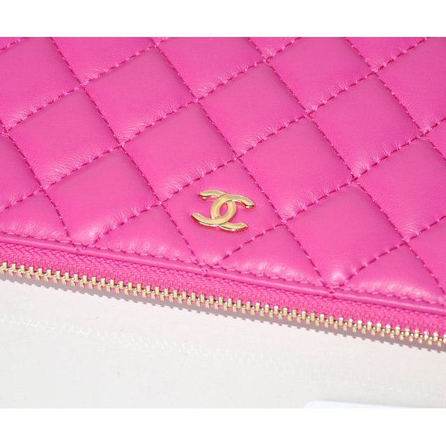 2014 Chanel Clutch Bag Rose Sheepskin Leather A67781 Gold