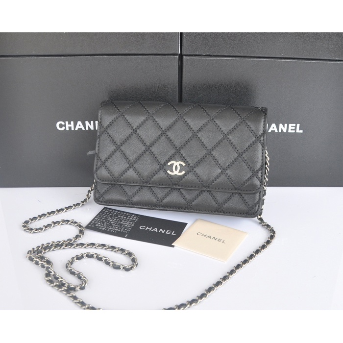 2014 Chanel Clutch MINI bag Original Leather A35001 Black