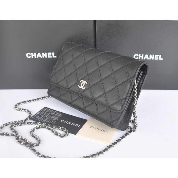 2014 Chanel Clutch MINI bag Original Leather A35001 Black