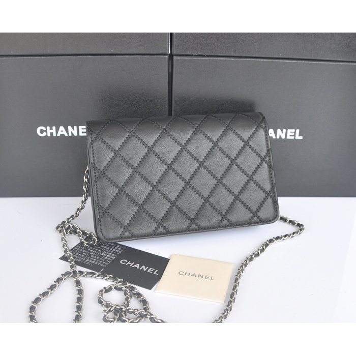 2014 Chanel Clutch MINI bag Original Leather A35001 Black