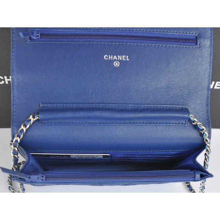 2014 Chanel Clutch MINI bag Original Leather A35001 Blue