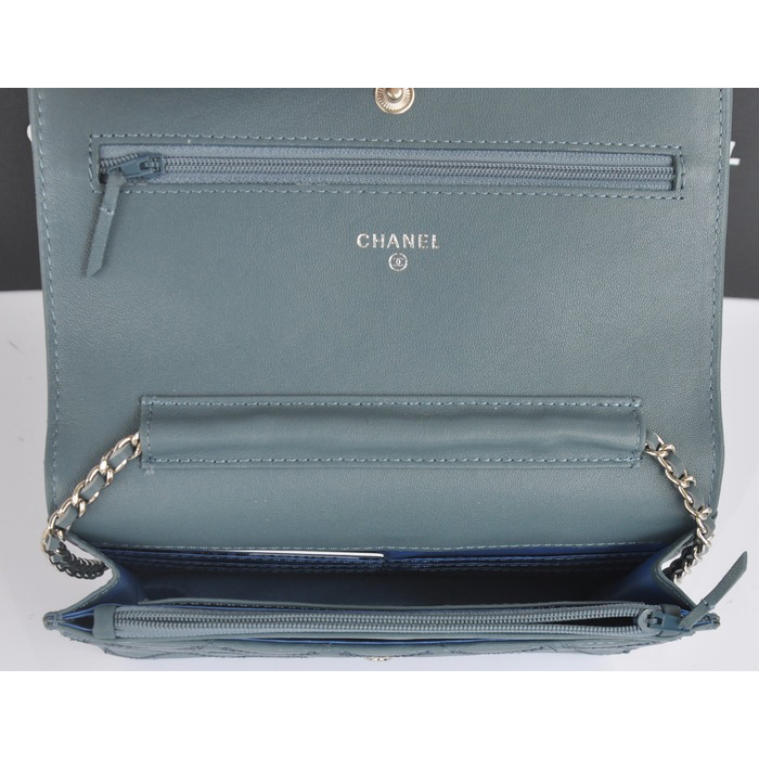 2014 Chanel Clutch MINI bag Original Leather A35001 Light blue