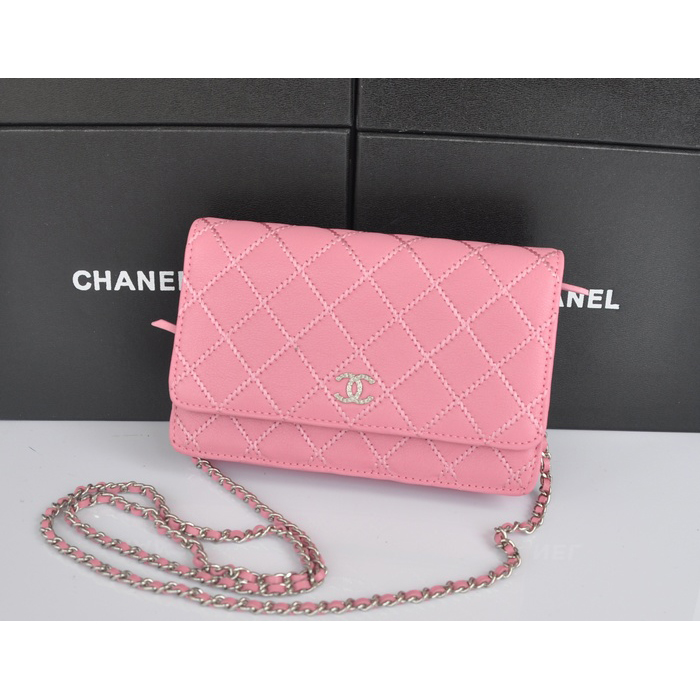 2014 Chanel Clutch MINI bag Original Leather A35001 Pink