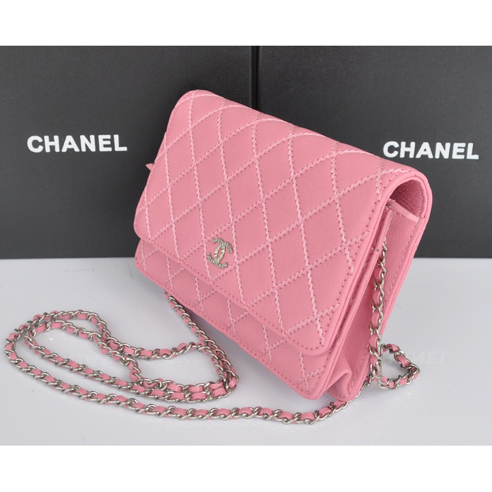 2014 Chanel Clutch MINI bag Original Leather A35001 Pink