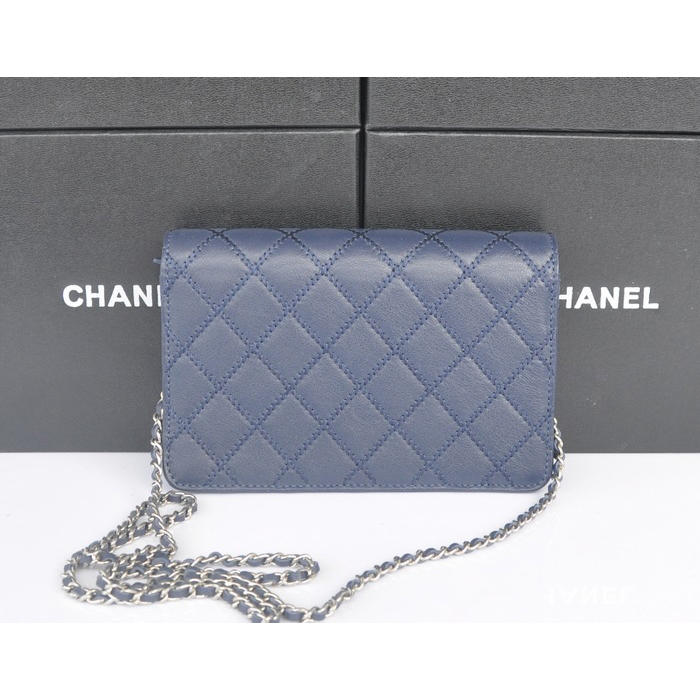 2014 Chanel Clutch MINI bag Original Leather A35001 Royal