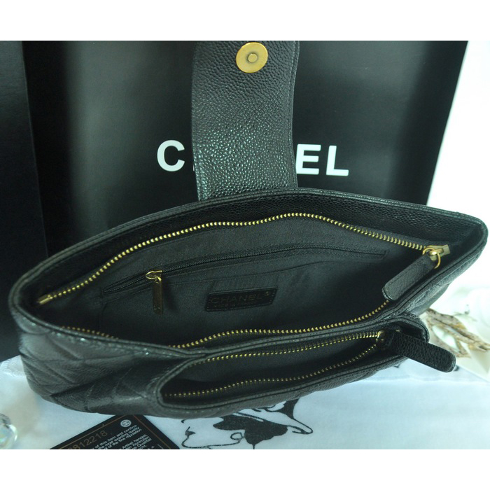 2014 Chanel Clutch bag Original Caviar Leather A92335 Black