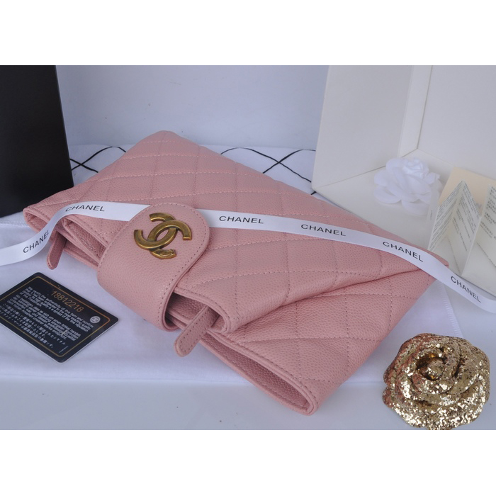 2014 Chanel Clutch bag Original Caviar Leather A92335 Pink