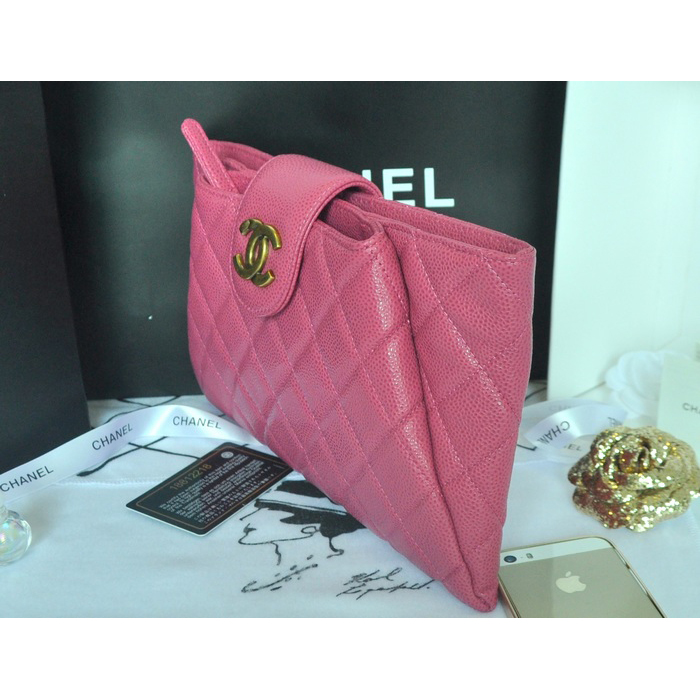 2014 Chanel Clutch bag Original Caviar Leather A92335 Rose