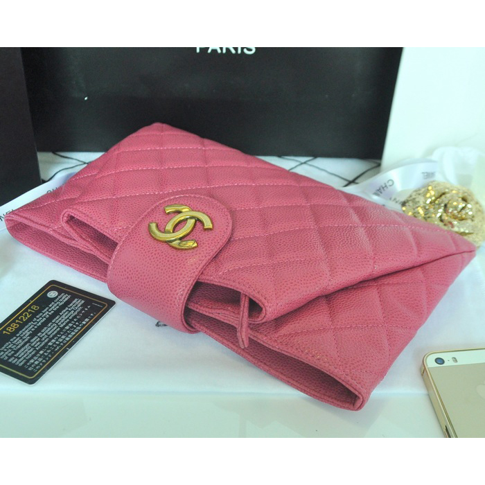 2014 Chanel Clutch bag Original Caviar Leather A92335 Rose