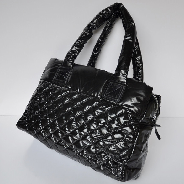 2014 Chanel Coco Cocoon Quilted Nylon Tote in Black