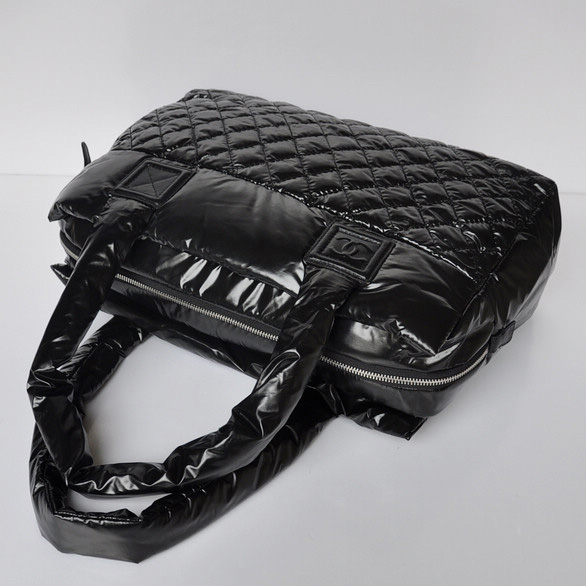 2014 Chanel Coco Cocoon Quilted Nylon Tote in Black