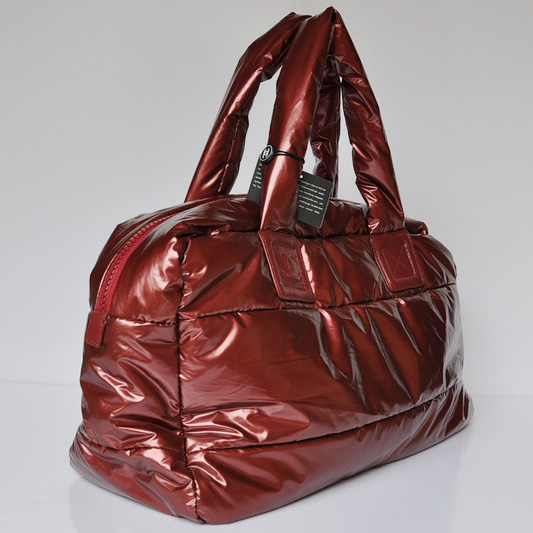 2014 Chanel Coco Cocoon Quilted Nylon Tote in Red