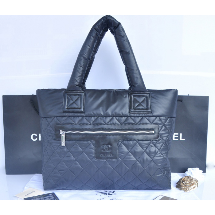 2014 Chanel Coco Cocoon Tote Bag Eiderdown A92259 Black