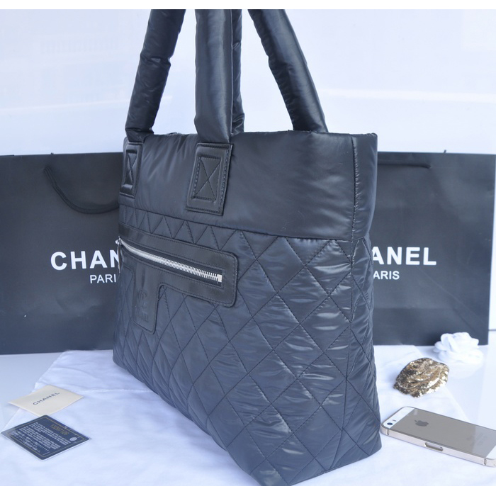 2014 Chanel Coco Cocoon Tote Bag Eiderdown A92259 Black