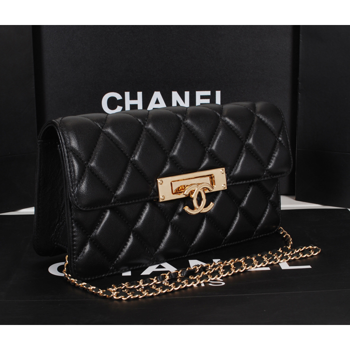 2014 Chanel Flap Shoulder Bag A2020 in Original Sheepskin Leather Black