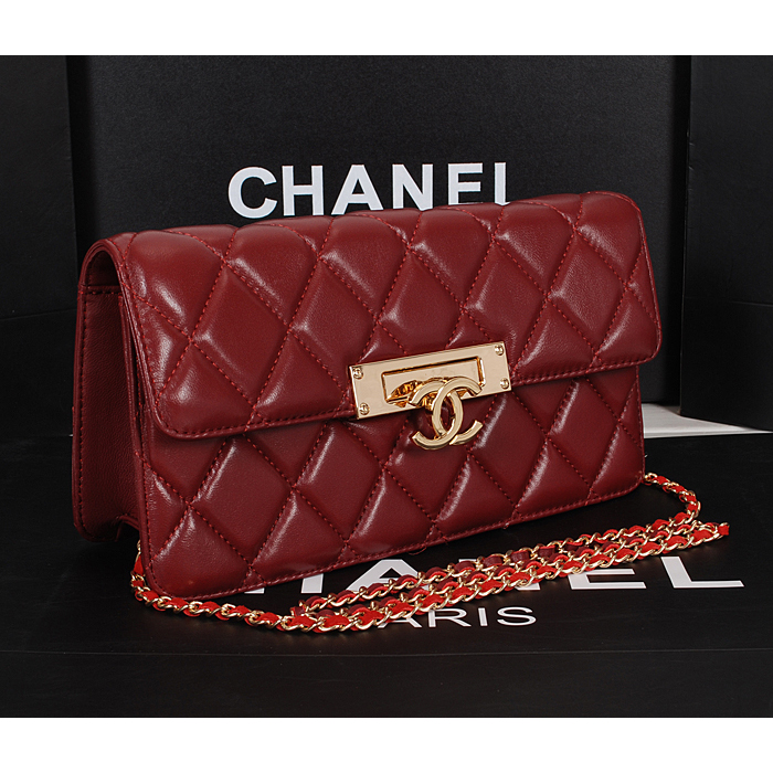 2014 Chanel Flap Shoulder Bag A2020 in Original Sheepskin Leather Burgundy