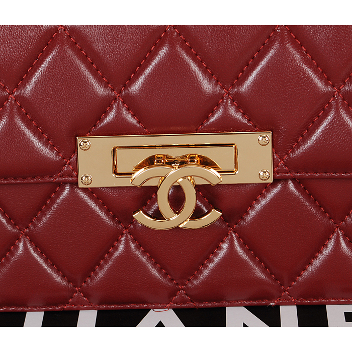 2014 Chanel Flap Shoulder Bag A2020 in Original Sheepskin Leather Burgundy