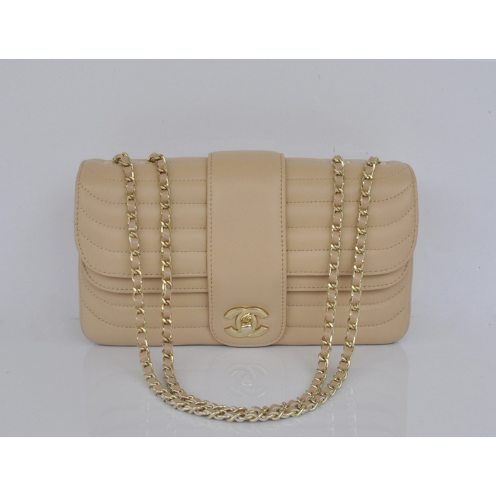 2014 Chanel Flap Shoulder Bag Sheepskin Leather A4026 Apricot