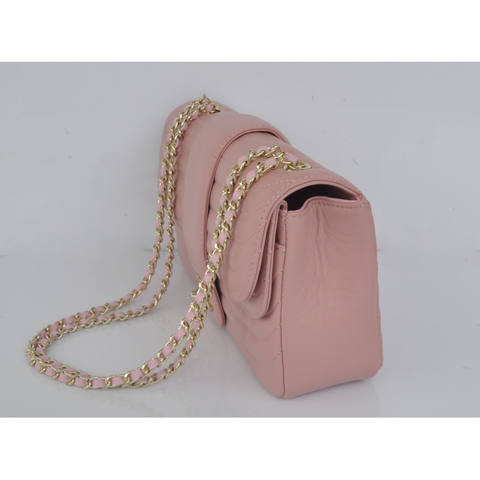 2014 Chanel Flap Shoulder Bag Sheepskin Leather A4026 Pink