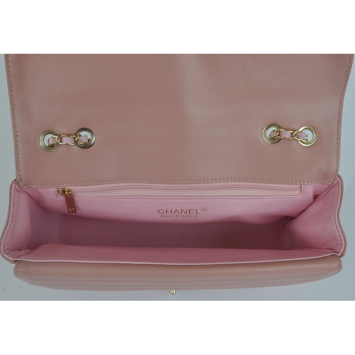 2014 Chanel Flap Shoulder Bag Sheepskin Leather A4026 Pink