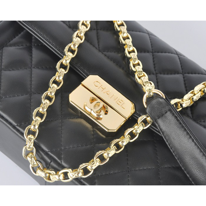 2014 Chanel Flap Shoulder Bag in Sheepskin Leather A67971 Black