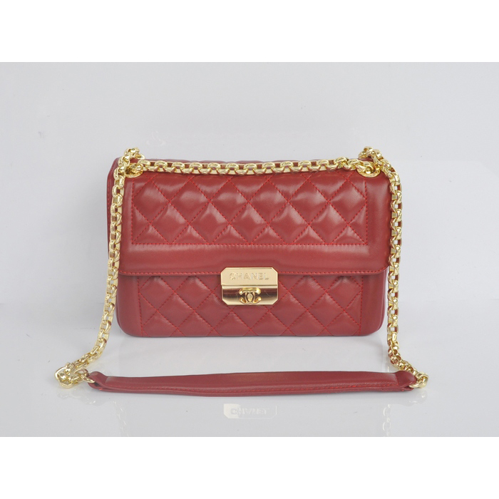 2014 Chanel Flap Shoulder Bag in Sheepskin Leather A67971 Burgundy