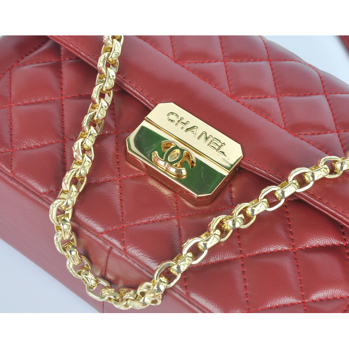 2014 Chanel Flap Shoulder Bag in Sheepskin Leather A67971 Burgundy