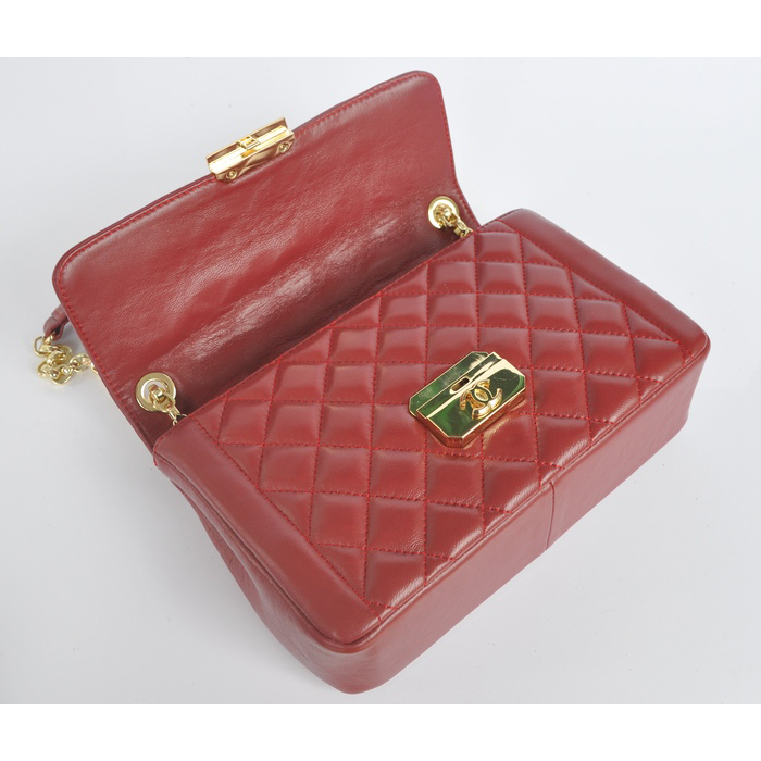 2014 Chanel Flap Shoulder Bag in Sheepskin Leather A67971 Burgundy