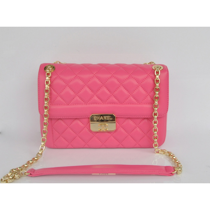 2014 Chanel Flap Shoulder Bag in Sheepskin Leather A67971 Rose