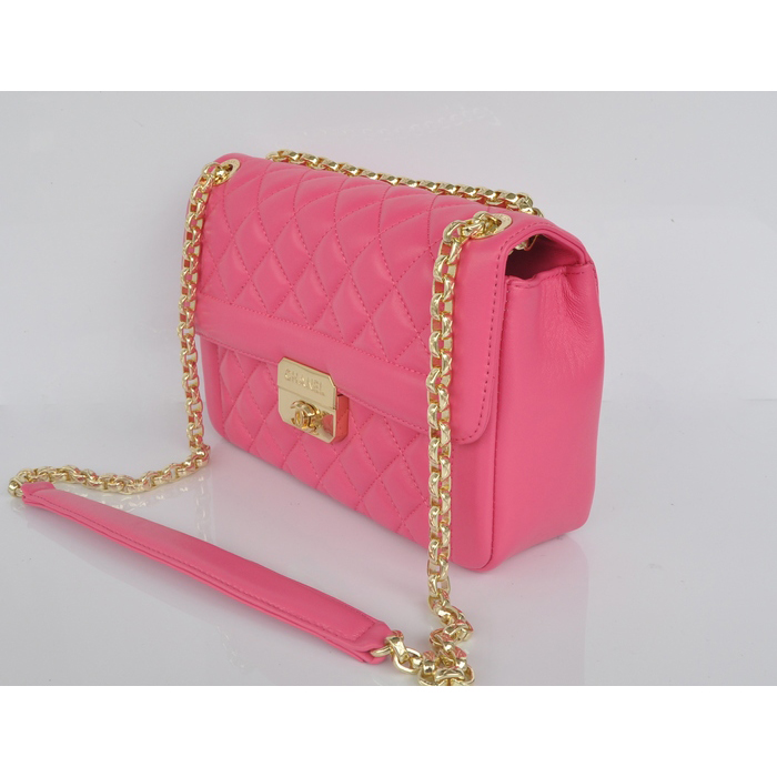 2014 Chanel Flap Shoulder Bag in Sheepskin Leather A67971 Rose