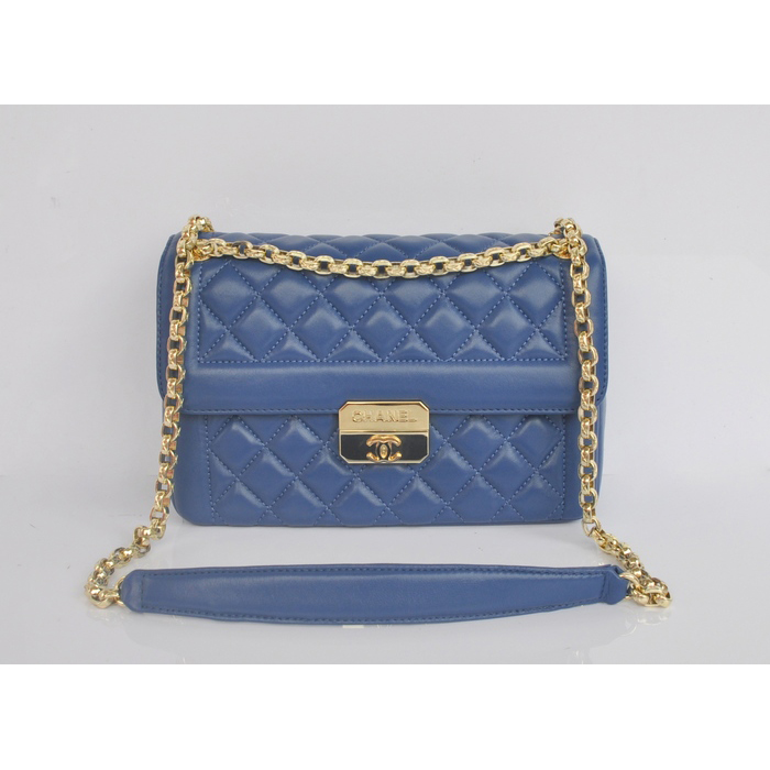 2014 Chanel Flap Shoulder Bag in Sheepskin Leather A67971 Royalblue