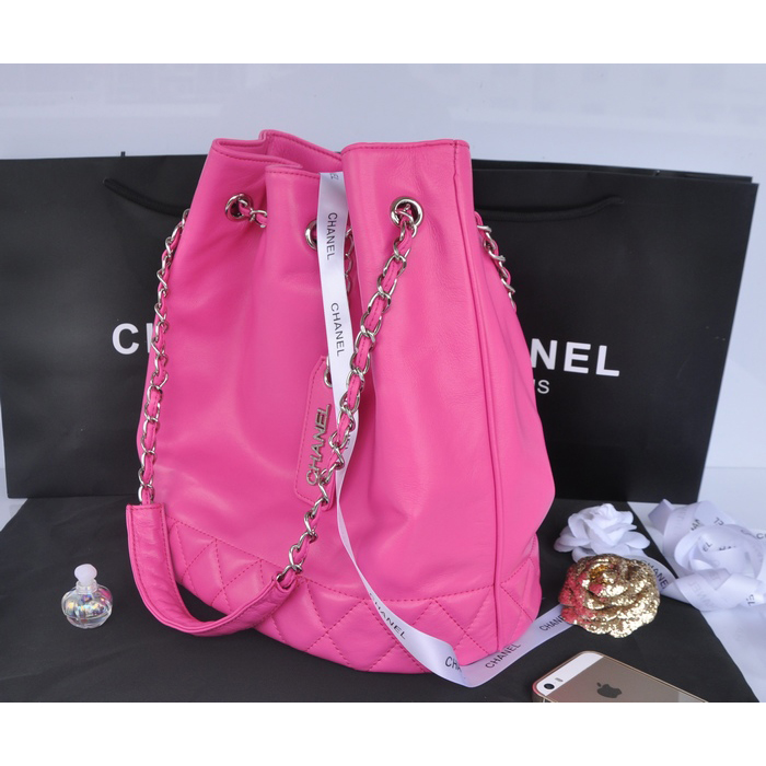 2014 Chanel Hobo Shoulder Bag in Sheepskin Leather A58016 Rose