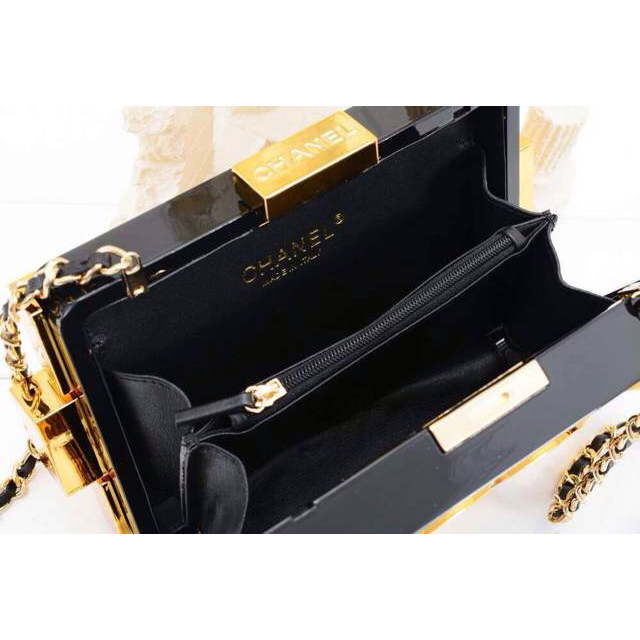 2014 Chanel Lego Clutch A37013 Black&Gold