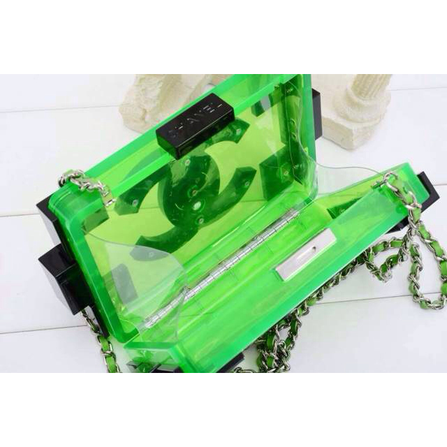 2014 Chanel Lego Clutch A37013 Green&Black