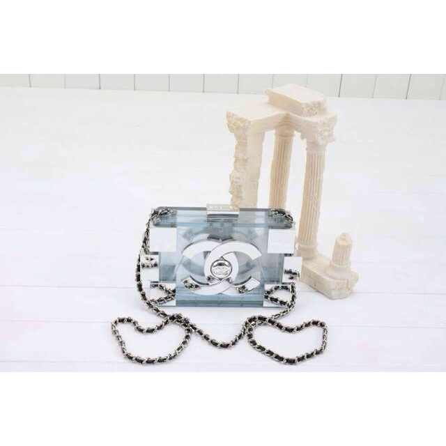 2014 Chanel Lego Clutch A37013 Transparent&Silver