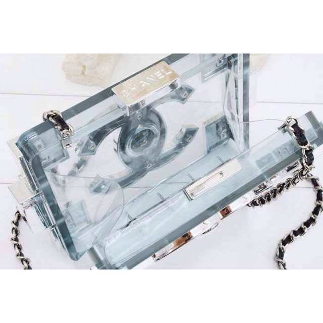 2014 Chanel Lego Clutch A37013 Transparent&Silver