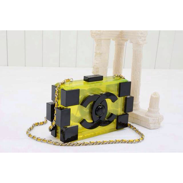 2014 Chanel Lego Clutch A37013 Yellow&Black