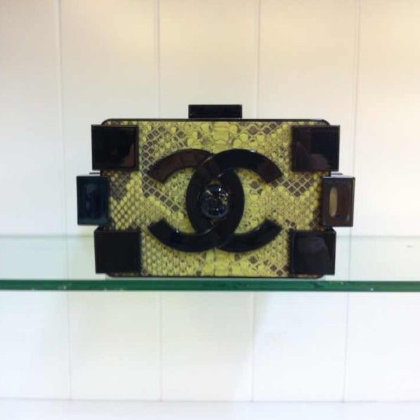 2014 Chanel Lego Clutch true snakeskin A2367 with Yellow