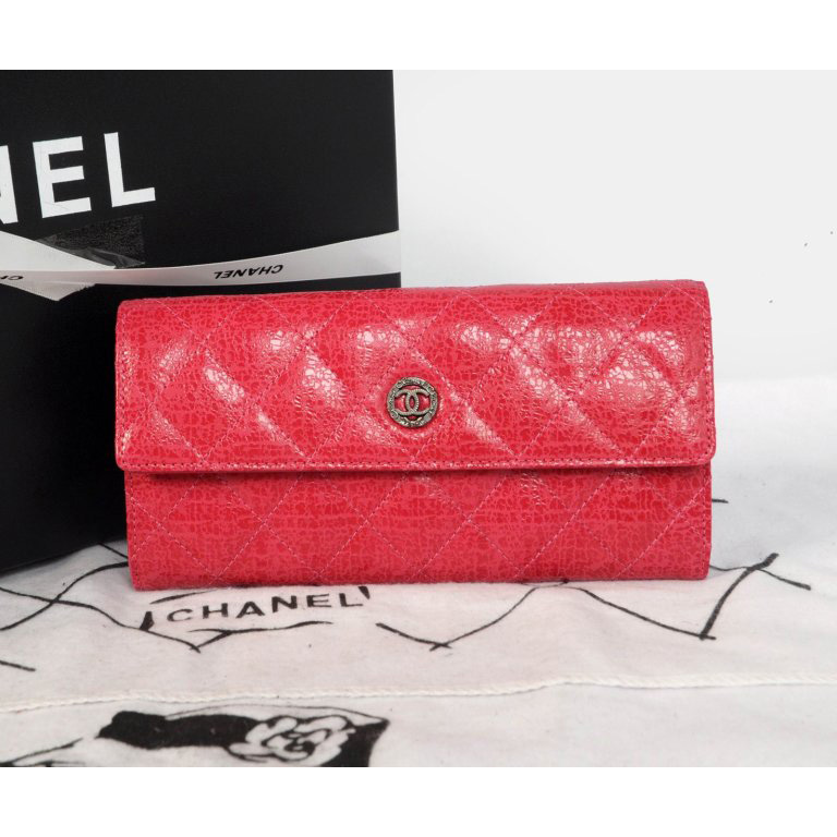 2014 Chanel Matelasse Bi-Fold wallets Original Leather A68608 Rose