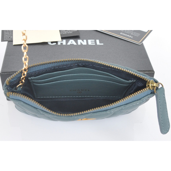 2014 Chanel Matelasse Zip Around Wallet Original Leather A219011 Light Blue