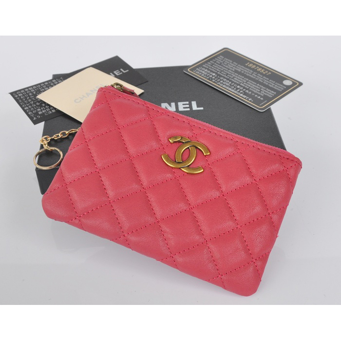 2014 Chanel Matelasse Zip Around Wallet Original Leather A219011 Peach