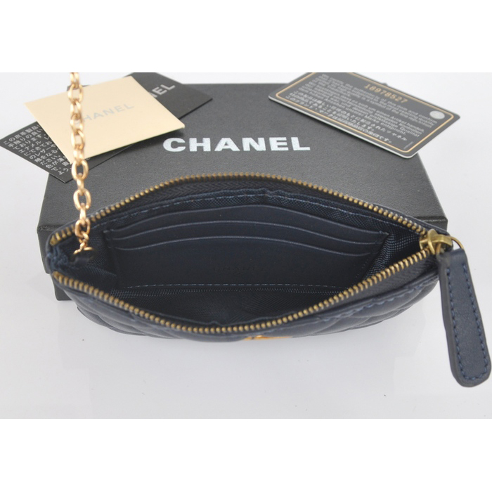 2014 Chanel Matelasse Zip Around Wallet Original Leather A219011 Royal