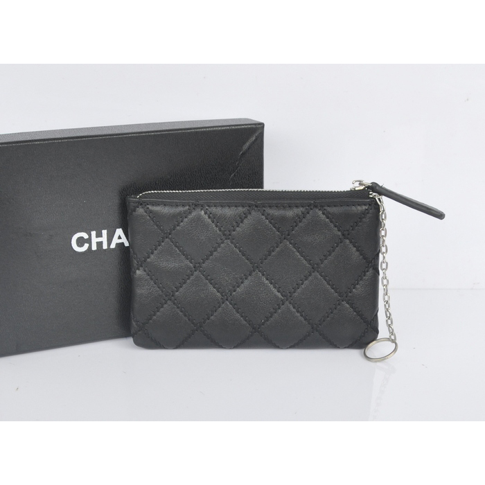 2014 Chanel Matelasse Zip Around Wallet Original Leather A35009 Black