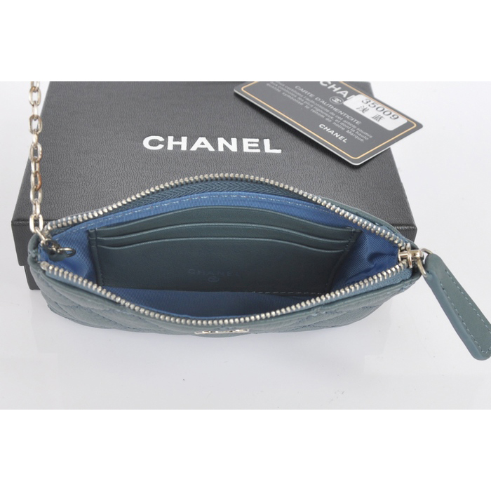 2014 Chanel Matelasse Zip Around Wallet Original Leather A35009 Light Blue